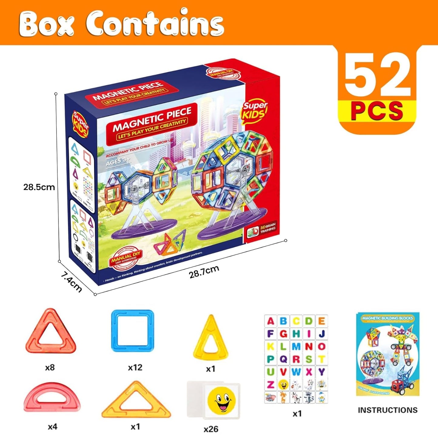 Magnetic Building Tiles Play Set