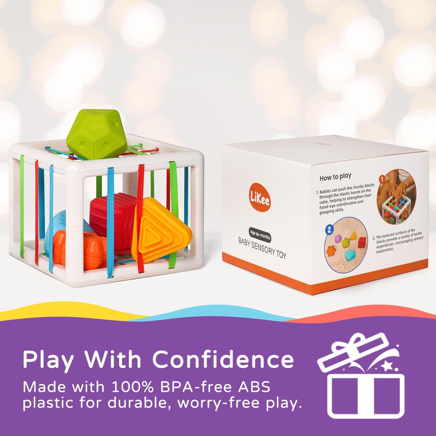 Aprilwolf - Cube & 6 Sensory Shape Block