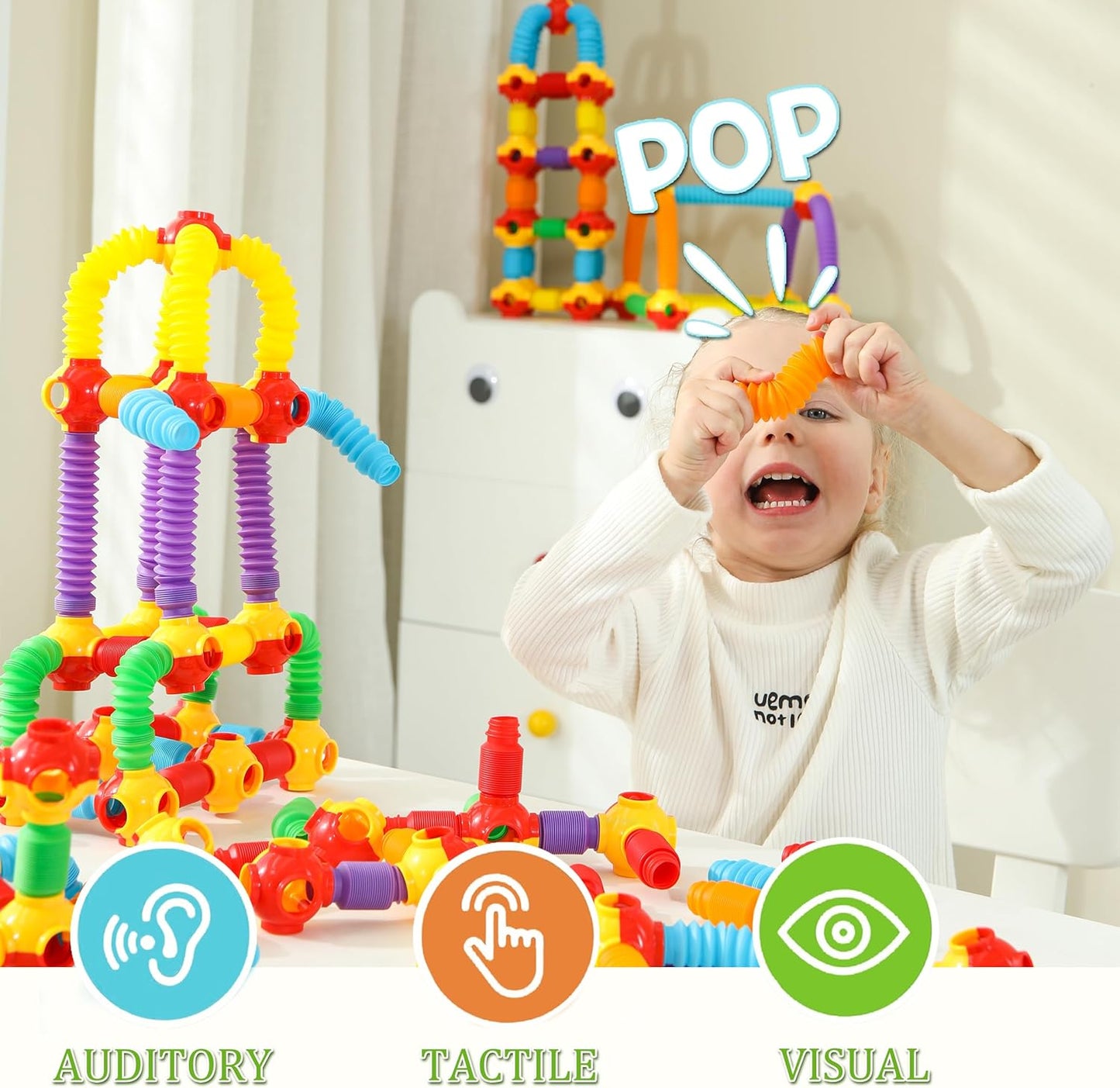 Pop Tubes Building Toy STEM 60 Piecs
