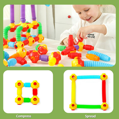 Pop Tubes Building Toy STEM 60 Piecs